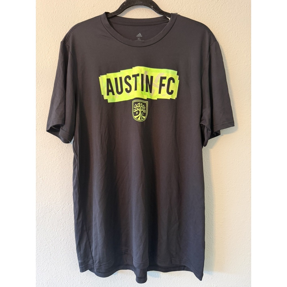 Adidas MLS Austin FC Soccer Futbol Black Performance T-Shirt Size XL